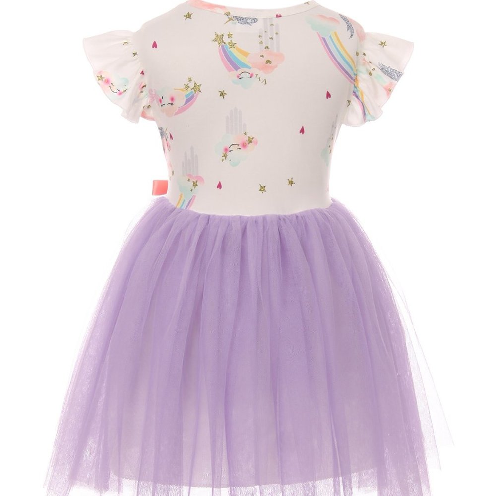 Little Girls Toddler Kids Unicorn Rainbow Tulle Tutu Easter Girl Dress Clothing - Picture 2 of 5